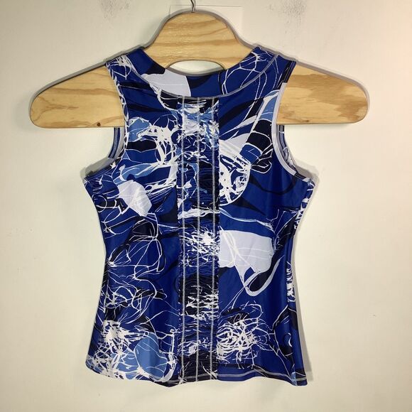 The Bubble‎ Womens Lexi Tank Top Blue Floral Size Medium NWT - Picture 3 of 9